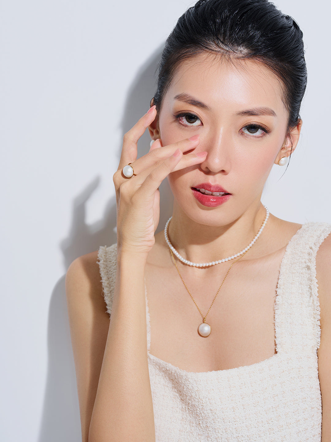 Bague en perle Mabe d&
