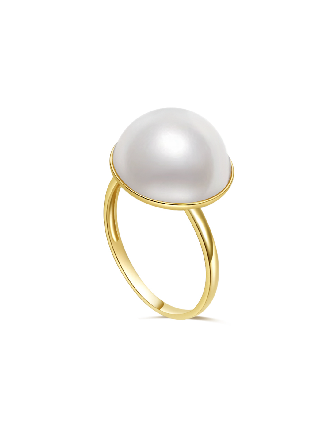 Bague en perle Mabe d'eau salée 18K KR00076 | DOME
