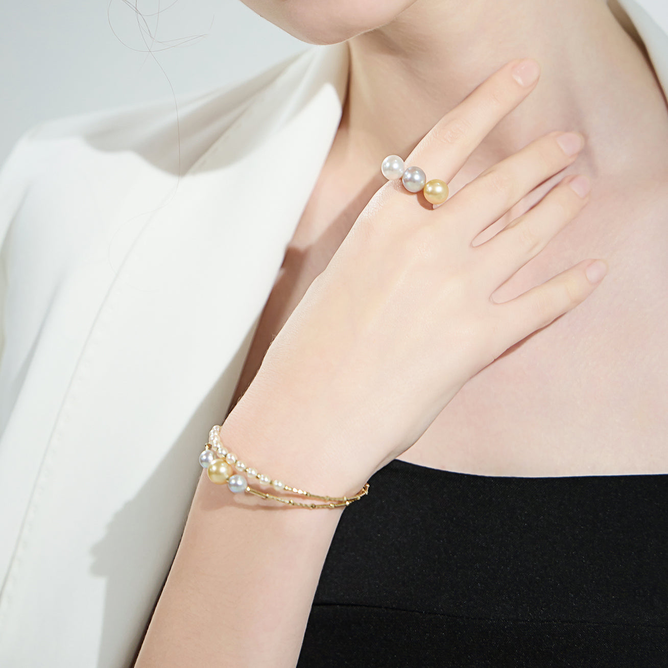 18K ソリッド ゴールド 南洋アコヤ パール ブレスレット | HARMONY