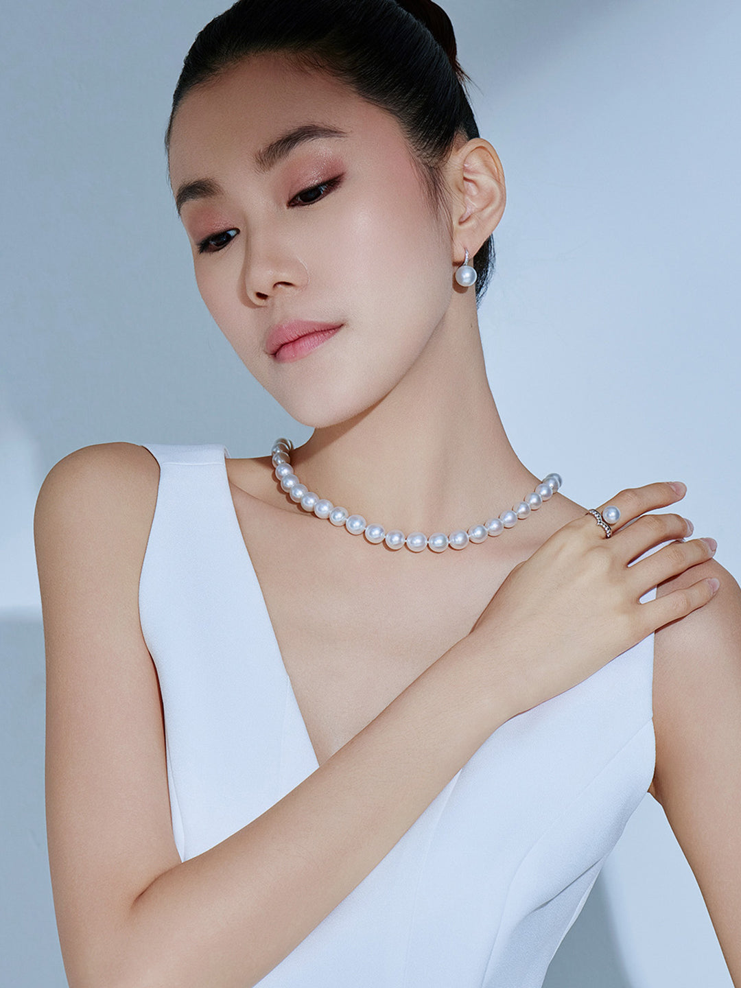 18k 골드 호주산 화이트 펄 목걸이 KN00244