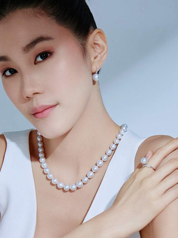 18k 골드 호주산 화이트 펄 목걸이 KN00244