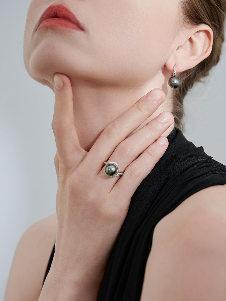 Cincin Mutiara Air Masin Tahitian Emas 18K KR00088