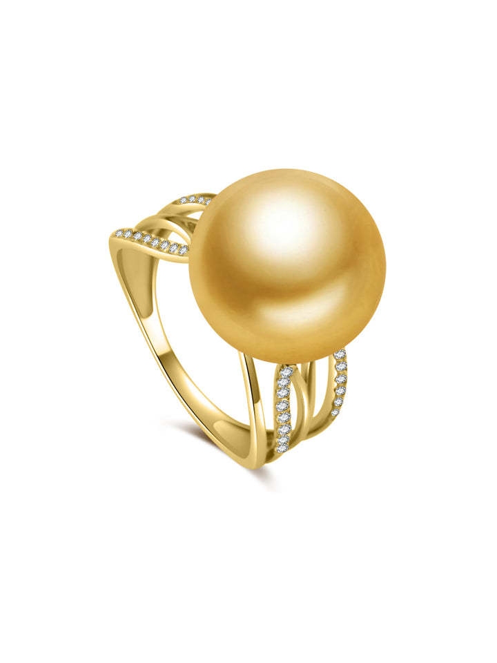 18K 純金南海金珍珠戒指 KR00090