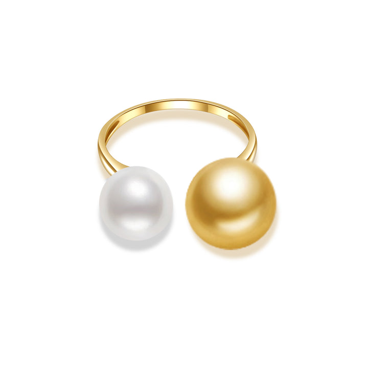 Anello con perle Southsea e Akoya in oro 18K KR00092 | HARMONY
