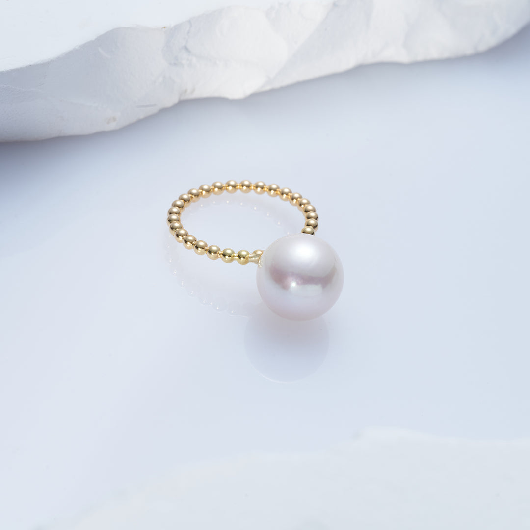 Anello in oro 18 carati con perle d'acqua dolce KR00018