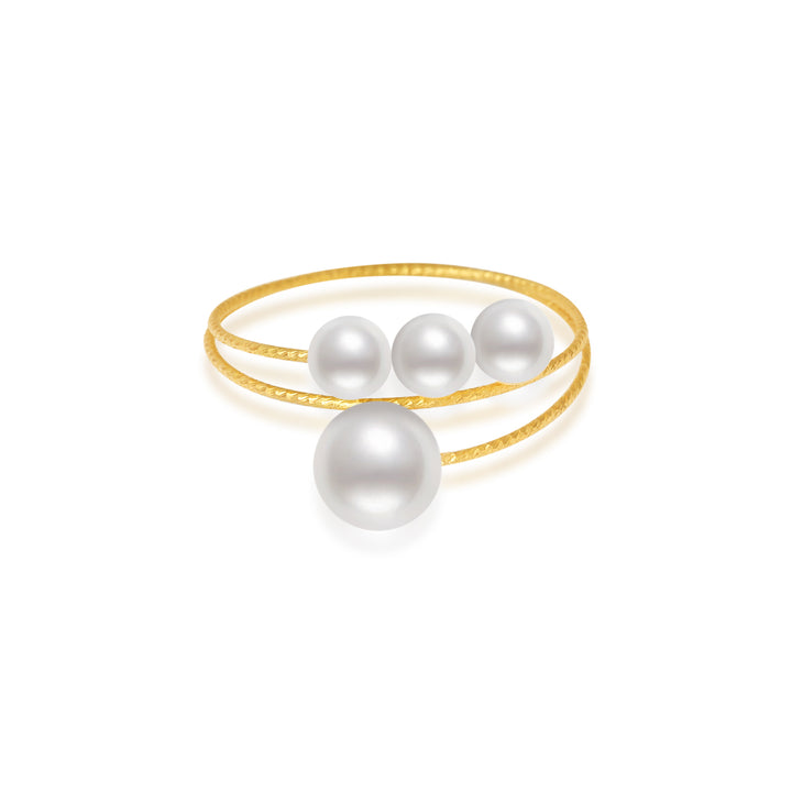 18K Gold Cream Akoya Pearl Ring KR00095