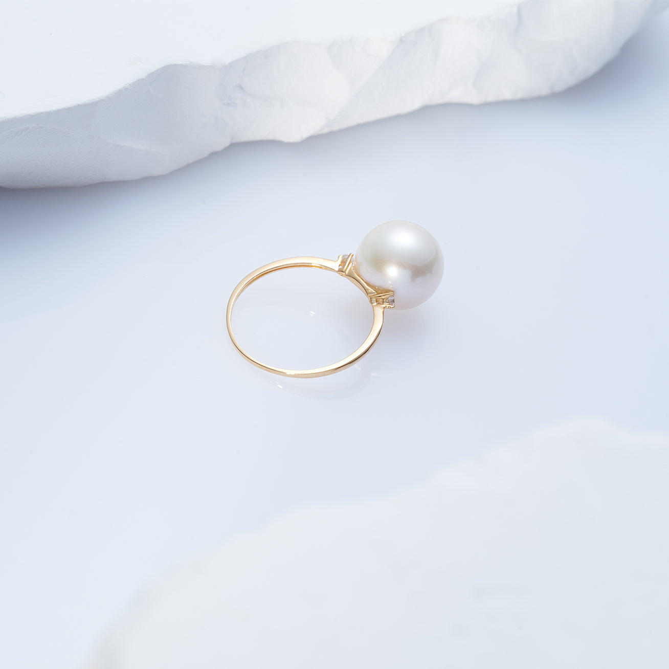 18K Gold Edison Pearl Ring KR00096 - PEARLY LUSTRE