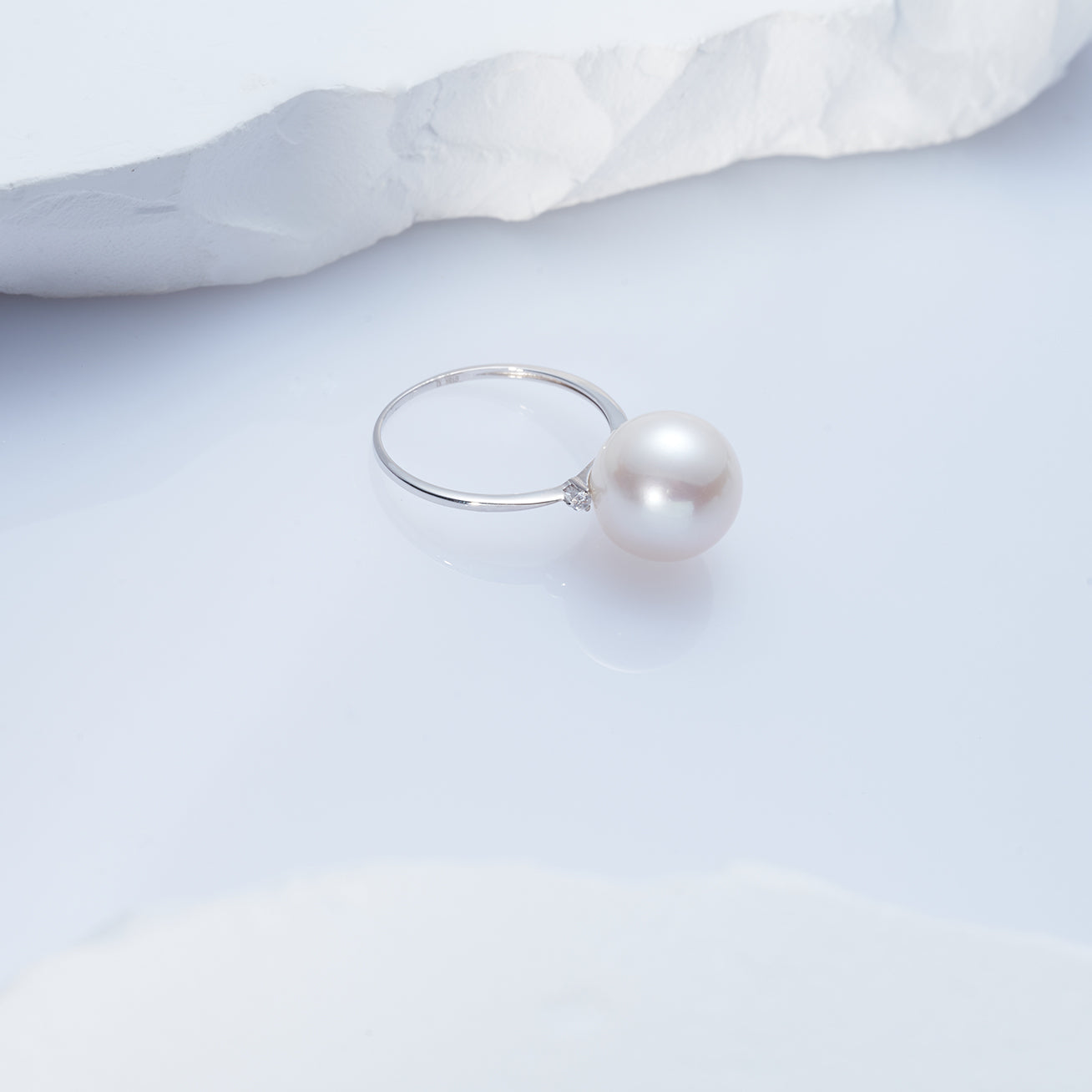 18K Gold Edison Pearl Ring KR00096 - PEARLY LUSTRE