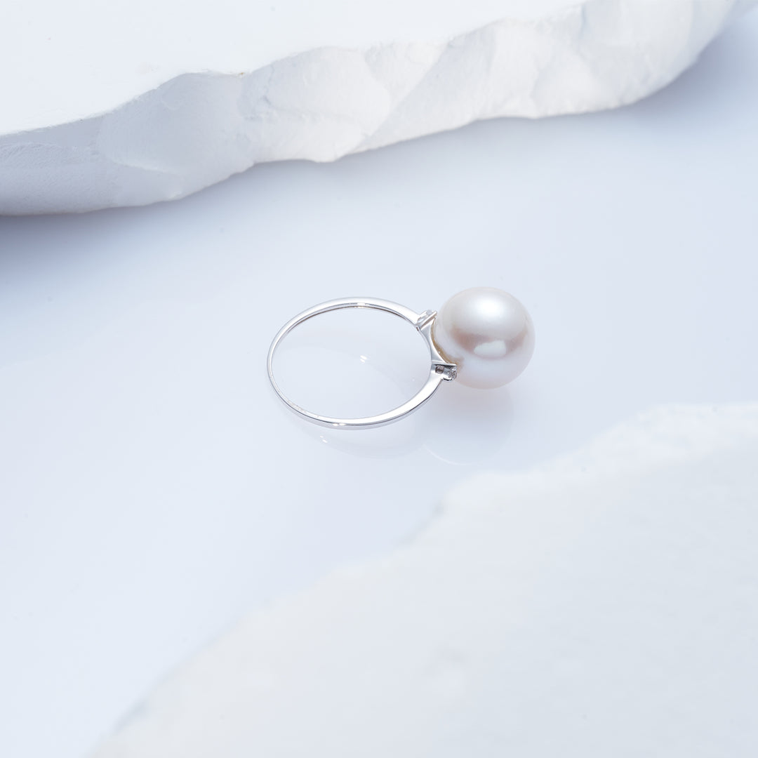 18K Gold Edison Pearl Ring KR00096 - PEARLY LUSTRE