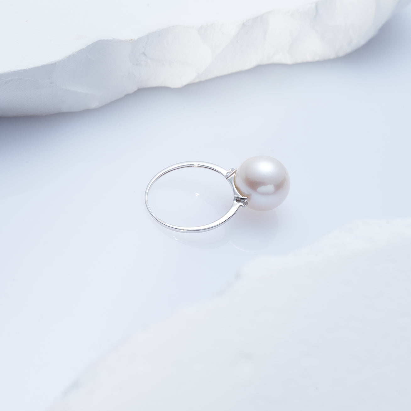 18K Gold Edison Pearl Ring KR00096 - PEARLY LUSTRE