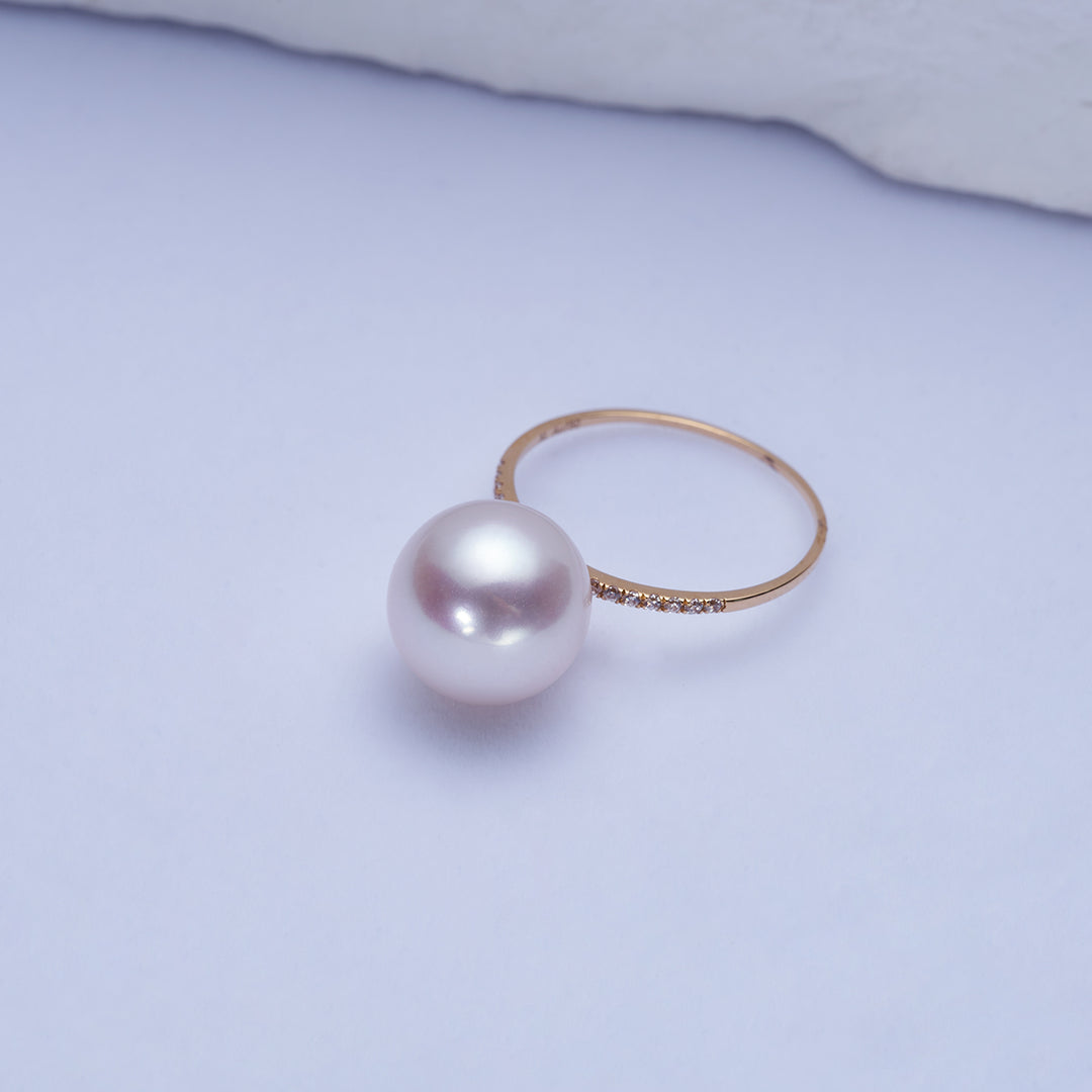 Top Grade 18K Gold Edison Pearl Ring KR00097