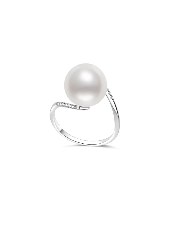 18K Gold Australian White South Sea Pearl Ring KR00099