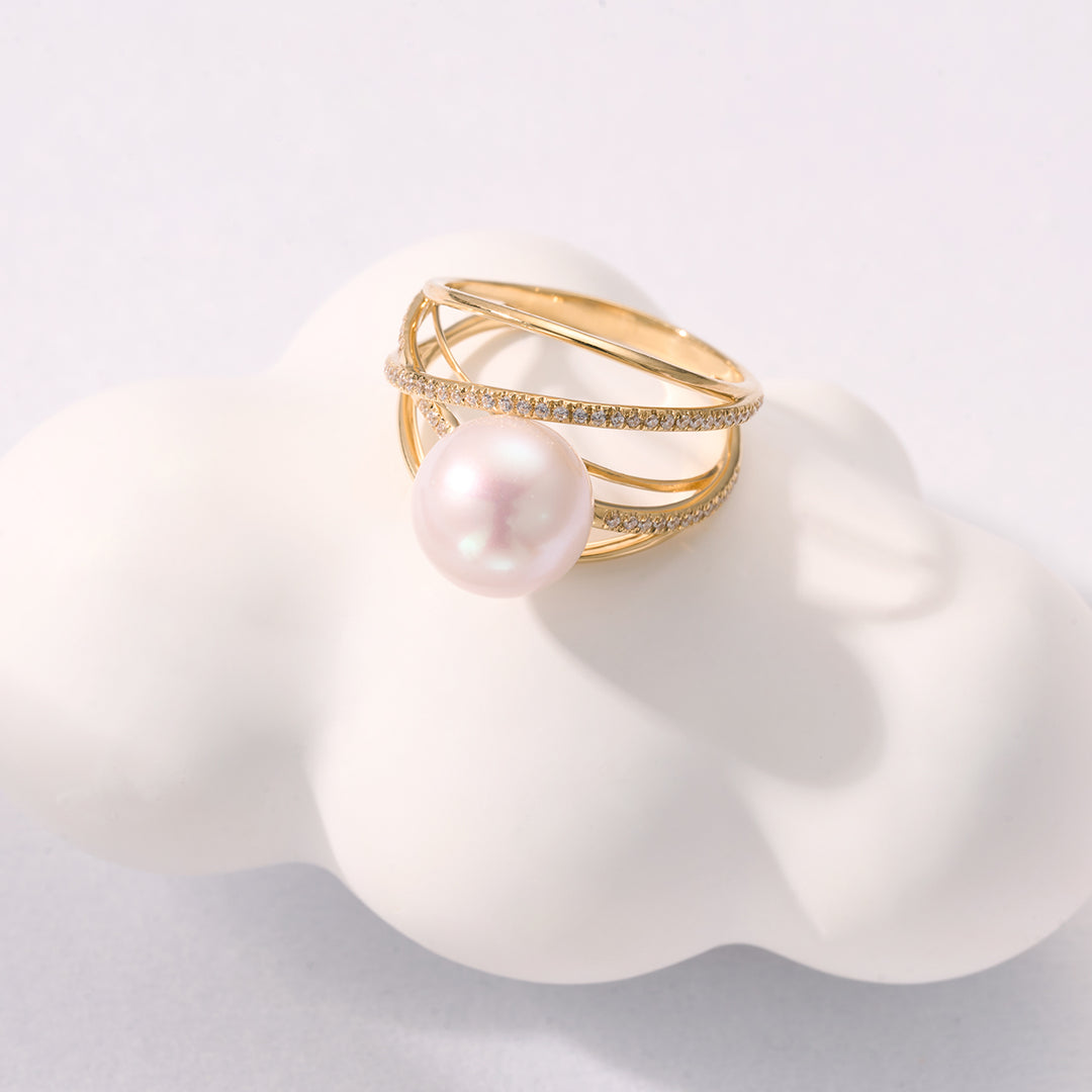 18K Freshwater Pearl Ring KR00100 | Si Dian Jin