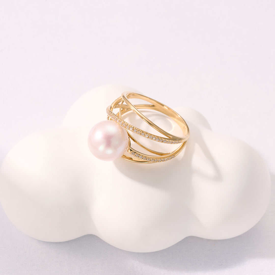 18K Freshwater Pearl Ring KR00100 | Si Dian Jin