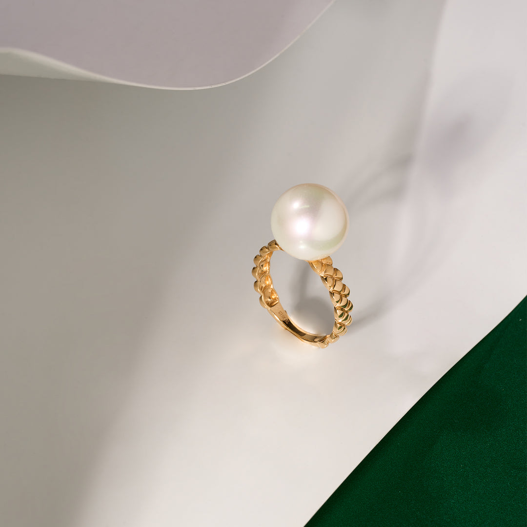 Top Grade 18K Gold Edison Pearl Ring KR00109