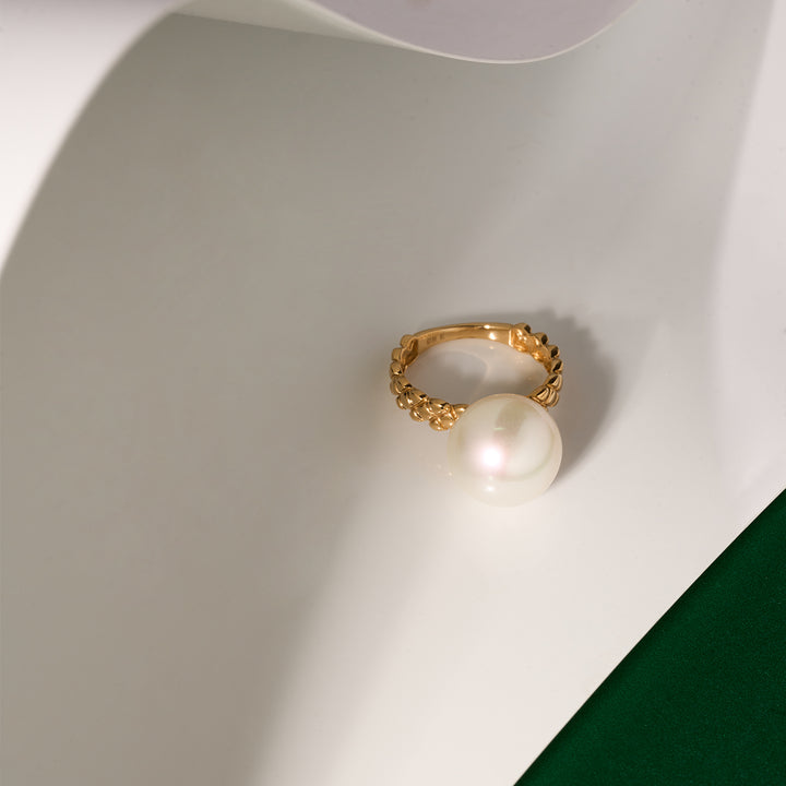 Top Grade 18K Gold Edison Pearl Ring KR00109