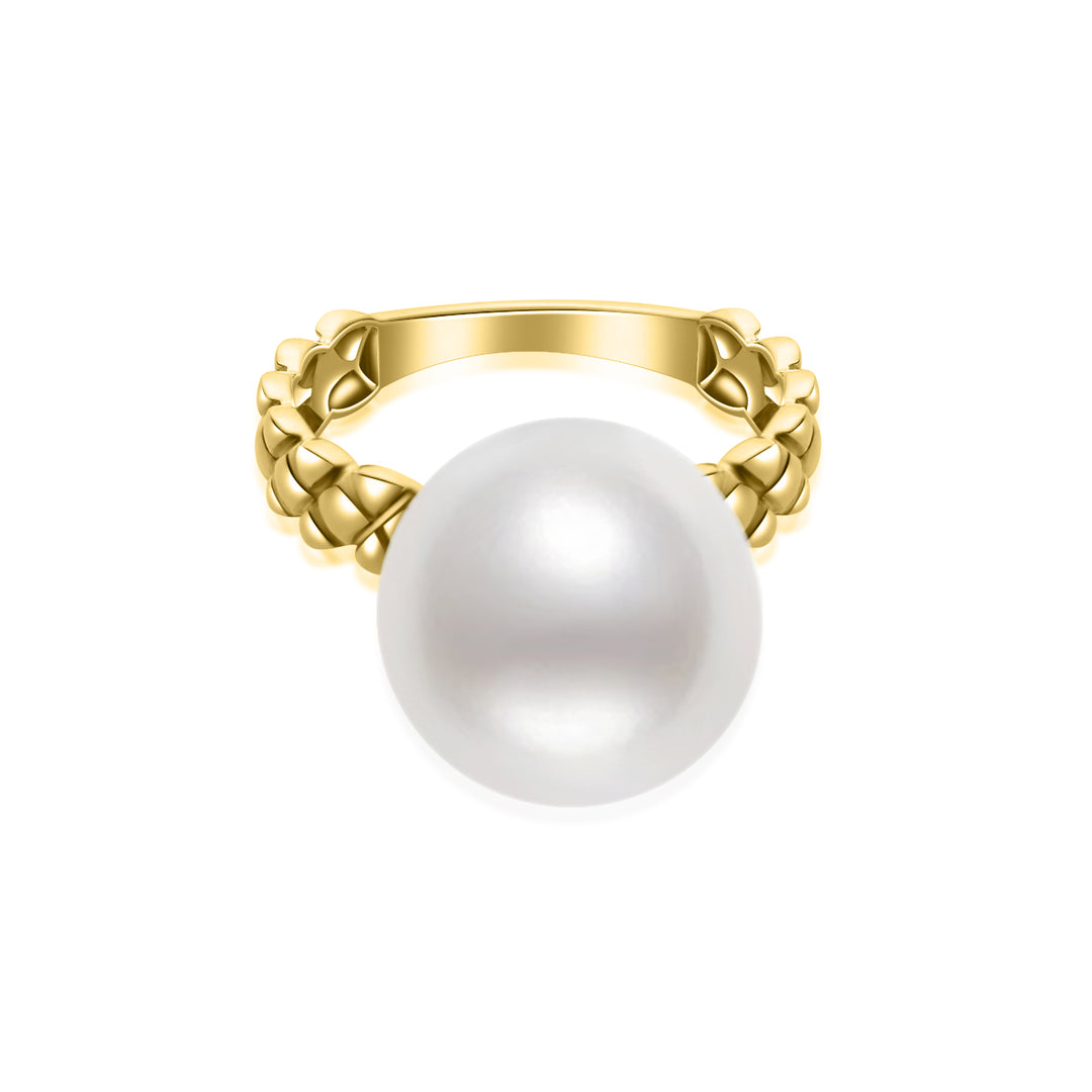 トップグレード 18K ゴールド エジソン パール リング KR00109