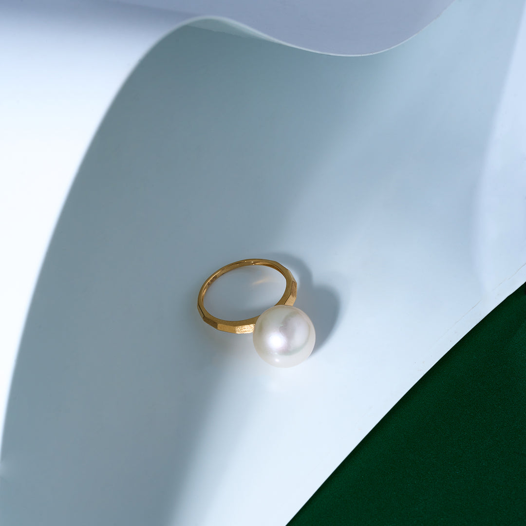 Top Grade 18K Gold Edison Pearl Ring KR00111 - PEARLY LUSTRE