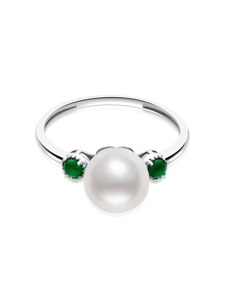 Bague en or massif 18 carats avec perles d'eau douce de qualité supérieure KR00119