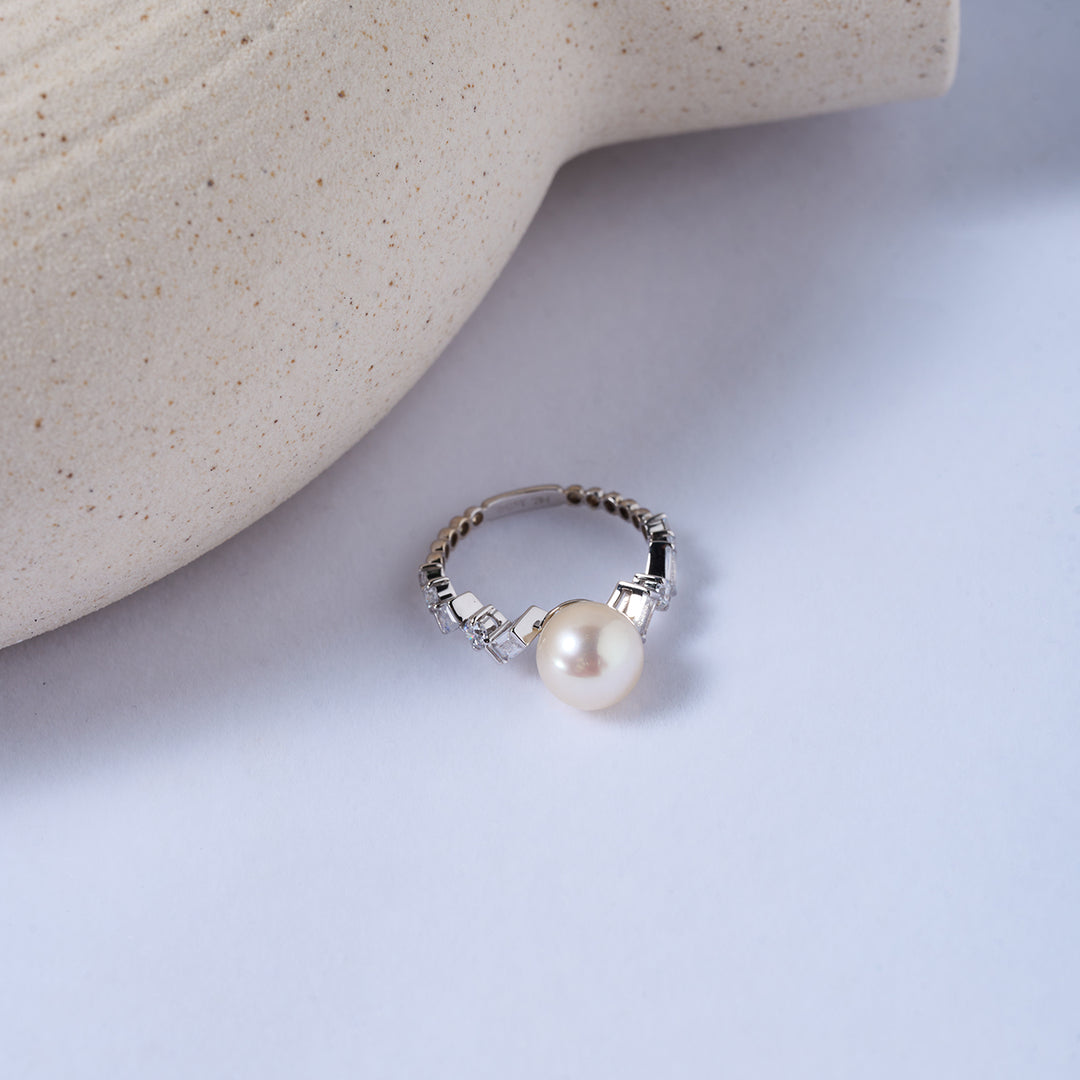 Top Grade 18K Solid Gold Freshwater Pearl Pearl Ring KR00123