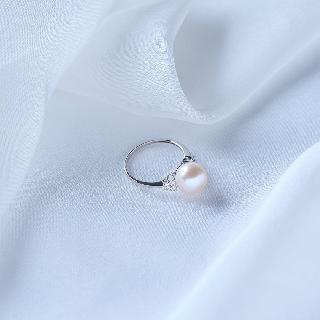 Bague en perle d'eau douce en or 18K KR00133 | ÉTOILÉ