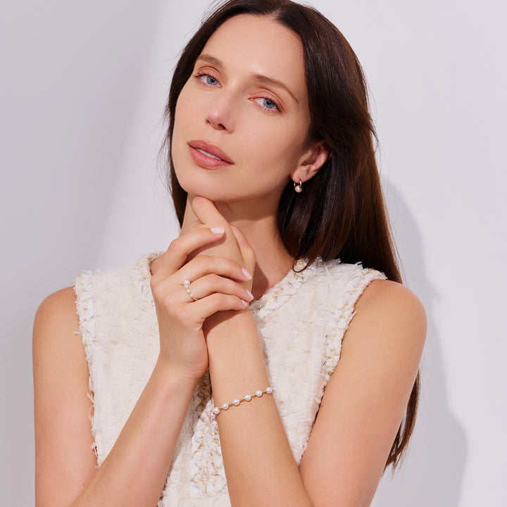 18K Solid Gold Akoya Pearl Bracelet KB00060 - PEARLY LUSTRE