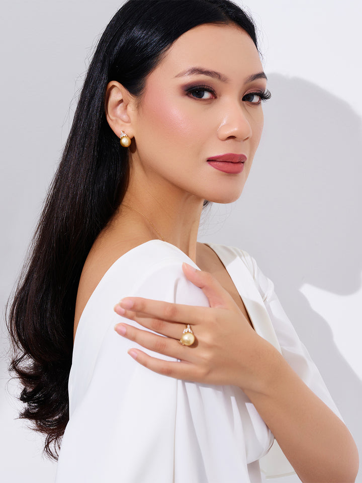Cincin Mutiara Emas Laut Selatan Emas Tulen 18K KR00137