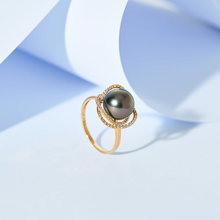 Cincin Mutiara Tahiti Emas Tulen 18K KR00144