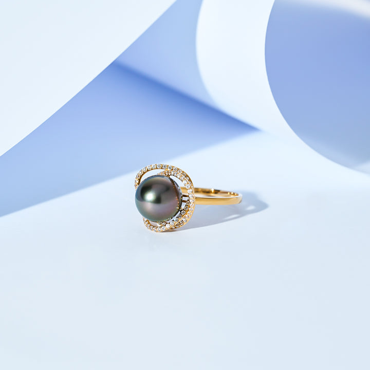 Cincin Mutiara Tahiti Emas Tulen 18K KR00144