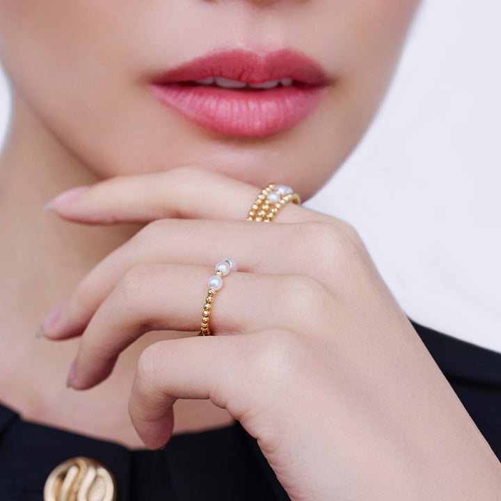 Anello con perla d'acqua dolce in oro massiccio 18k KR00149