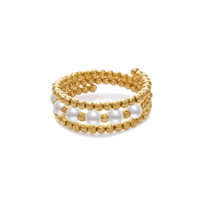 18k 순금 담수 진주 반지 KR00150