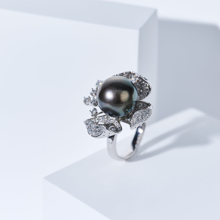 Diamond Tahitian Pearl Ring KR00152