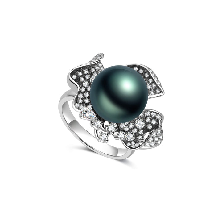 Diamond Tahitian Pearl Ring KR00152