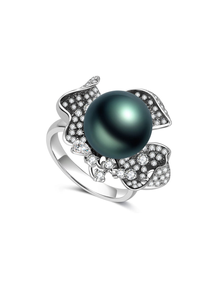 Diamond Tahitian Pearl Ring KR00152