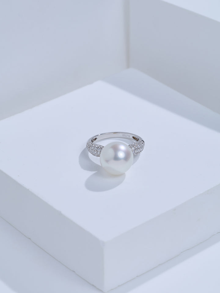 Top Grade 18K Gold Australian White Pearl Ring KR00156