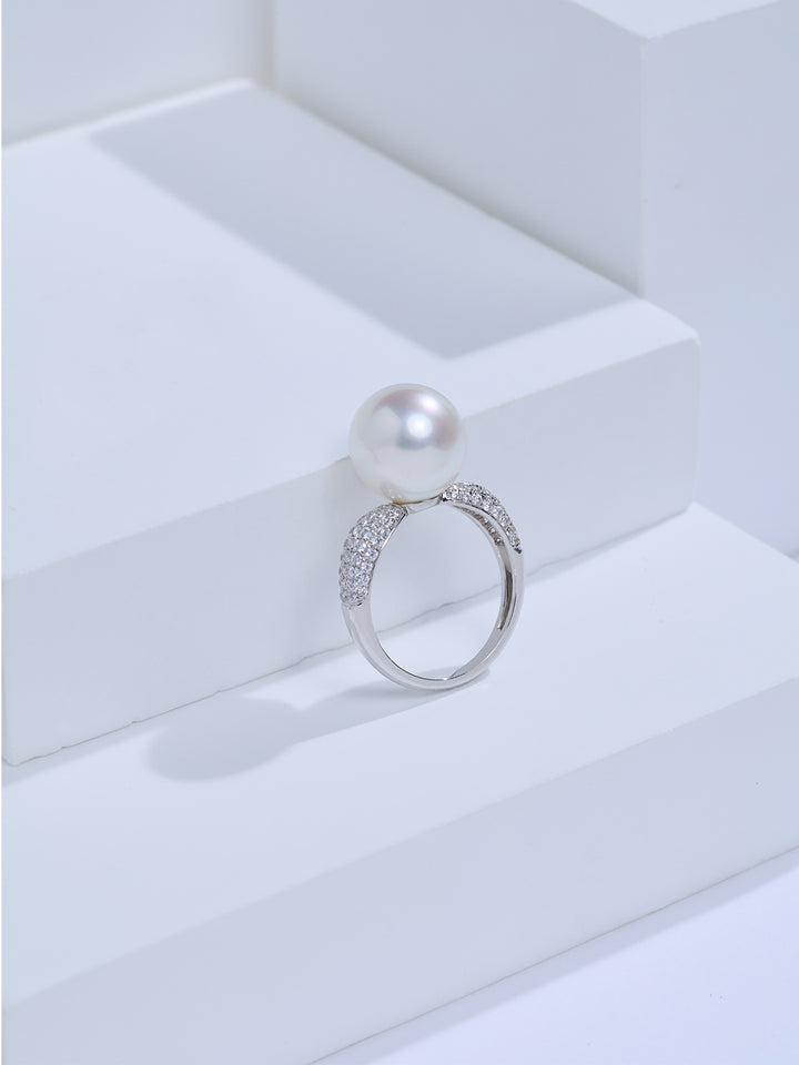 Top Grade 18K Gold Australian White Pearl Ring KR00156