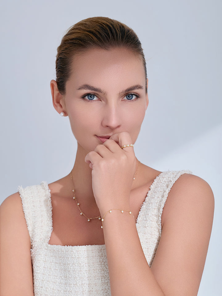Top Grade 18K Gold Akoya Pearl Bracelet KB00083