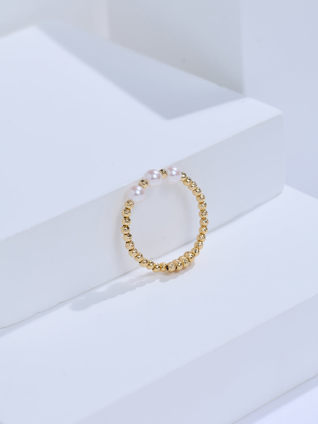 Top Grade 18k Solid Gold Akoya Pearl Ring KR00160