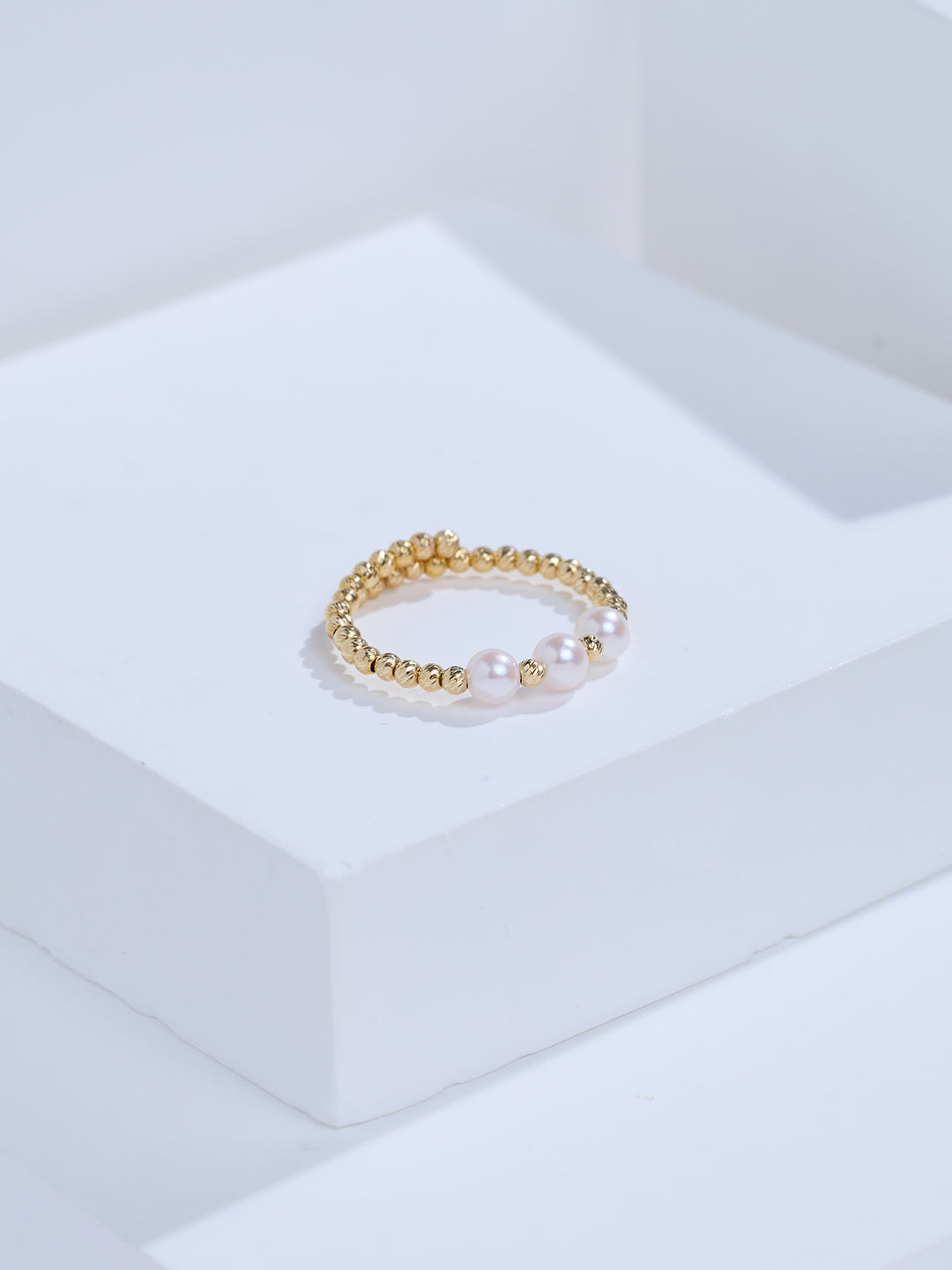 Top Grade 18k Solid Gold Akoya Pearl Ring KR00160