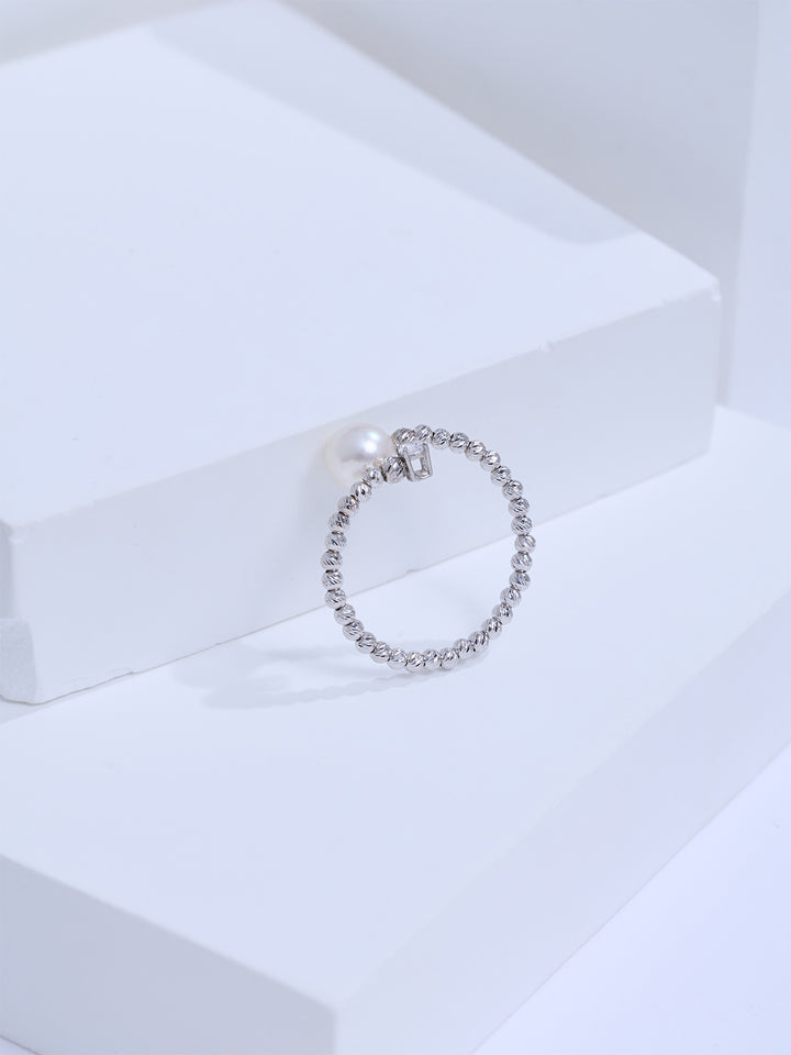 Top Grade 18k Solid Gold Akoya Pearl Ring KR00163