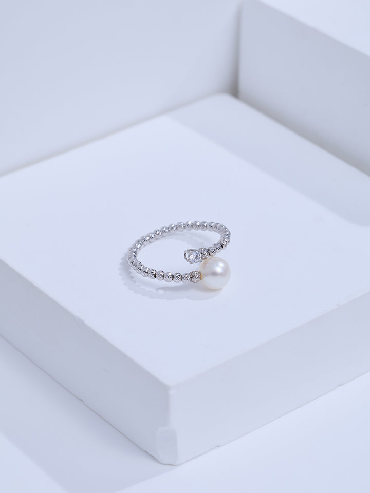 Top Grade 18k Solid Gold Akoya Pearl Ring KR00163