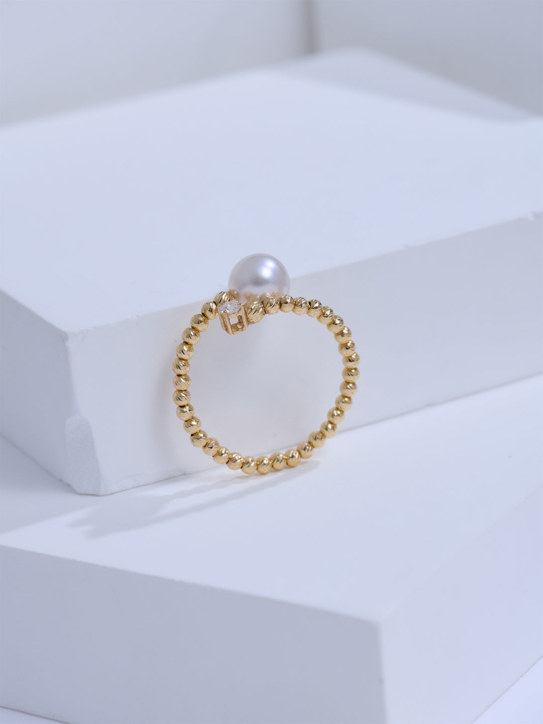Top Grade 18k Solid Gold Akoya Pearl Ring KR00164