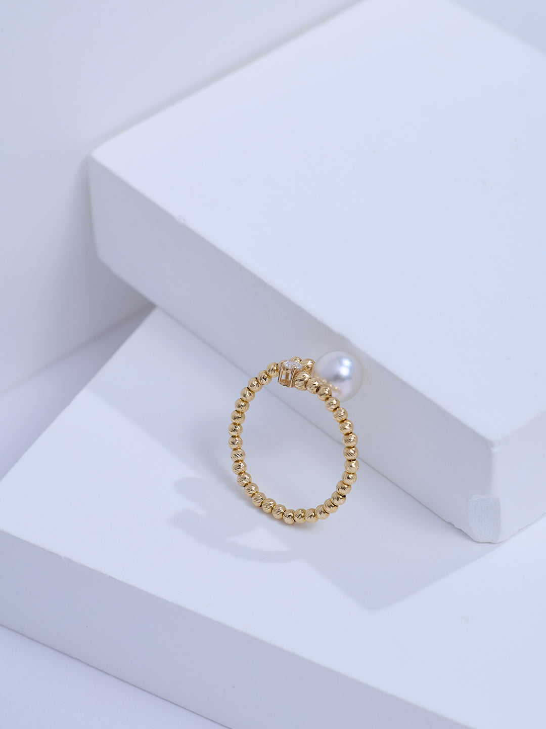 Top Grade 18k Solid Gold Akoya Pearl Ring KR00164