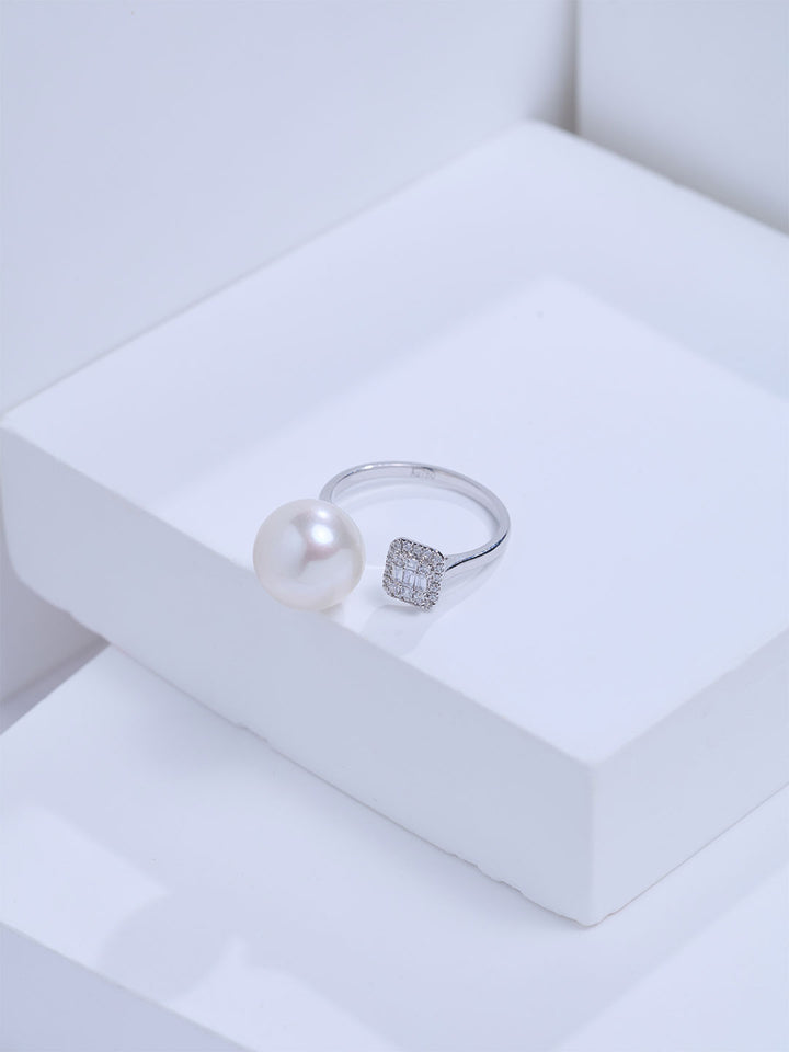 Top Grade 18K Gold Edison White Pearl Ring KR00168
