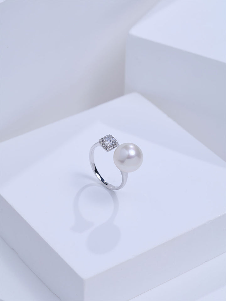 Top Grade 18K Gold Edison White Pearl Ring KR00168