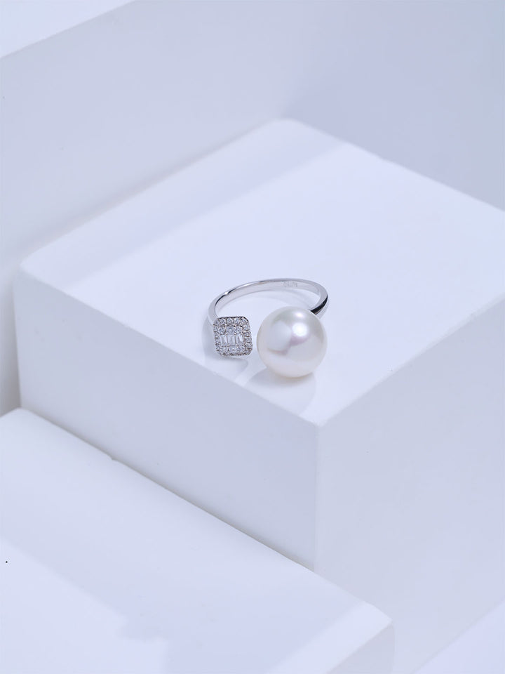 Top Grade 18K Gold Edison White Pearl Ring KR00168