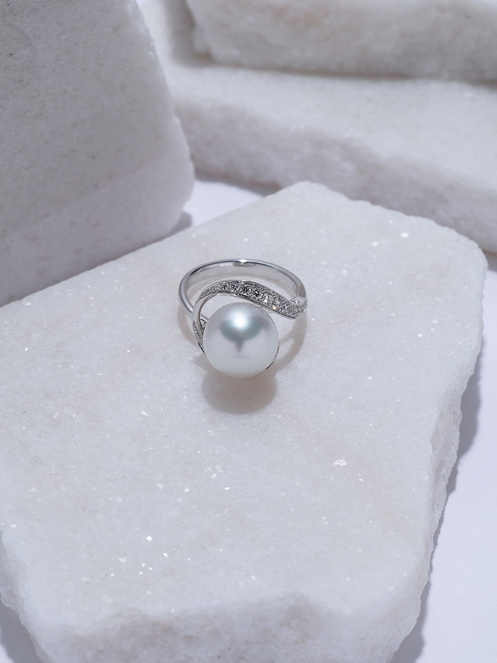 Cincin Mutiara Putih Australia Emas 18K Gred Terbaik KR00173 | POSSIBILITIES