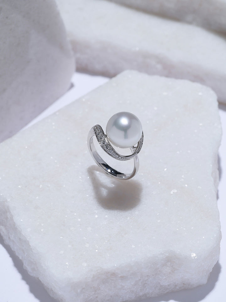 Cincin Mutiara Putih Australia Emas 18K Gred Terbaik KR00173 | POSSIBILITIES
