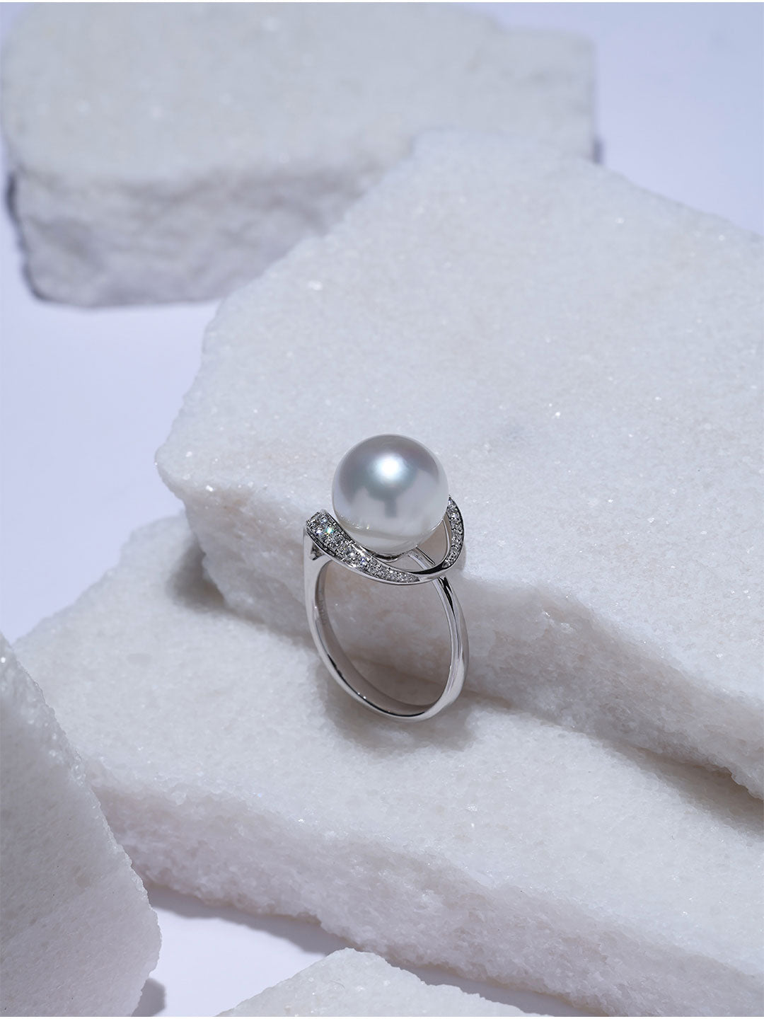 Cincin Mutiara Putih Australia Emas 18K Gred Terbaik KR00173 | POSSIBILITIES