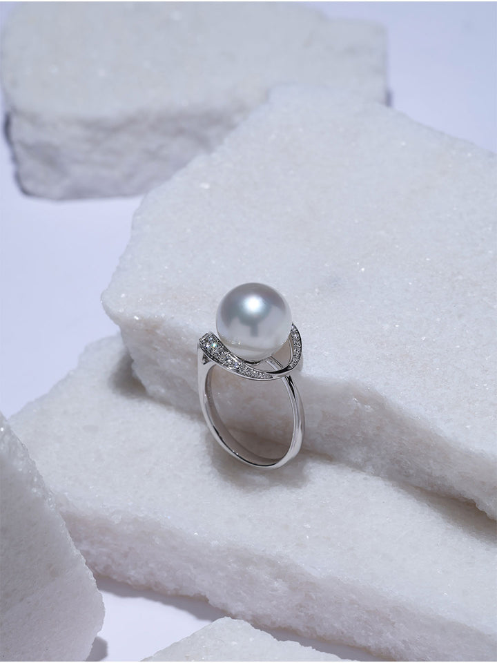 Cincin Mutiara Putih Australia Emas 18K Gred Terbaik KR00173 | POSSIBILITIES